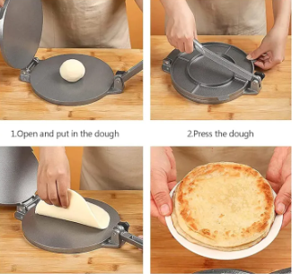 ضاغط العجين tortilla press اليدوي المنيوم