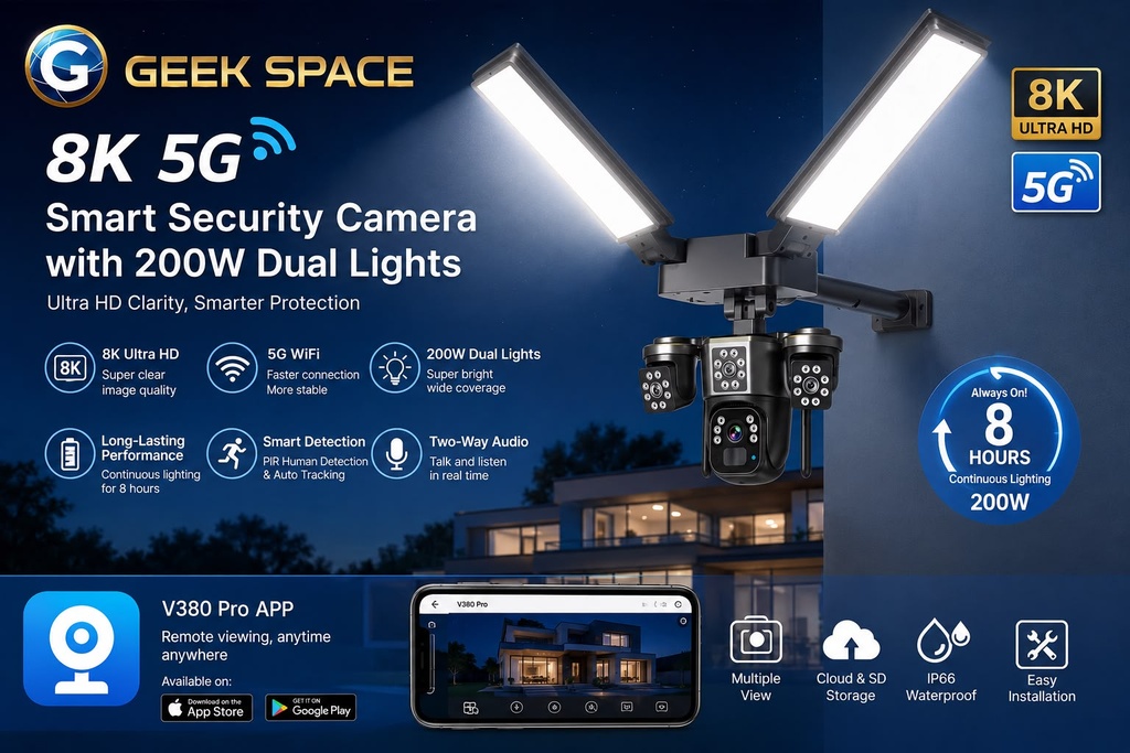 كاميرا بالطاقة الشمسية 3 عدسات GEEK SPACE-SIM Card