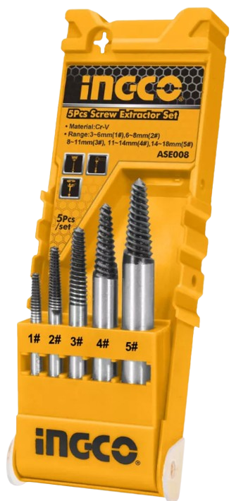 عدة فك البراغي المكسورة ASE008 INGCO 5P