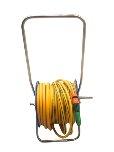 [T*B*C65-66] رولة ستيل مع انبوب 50 ياردة مع اطارات