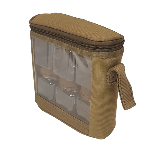 [T*RD90] شنطة علب بهارات 6 علب -10689بني او رصاصي